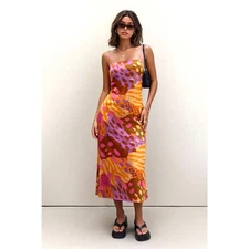 Christian Lacroix Multicolor Y2K 90s Slip Midi Dress   Women's Size Medium