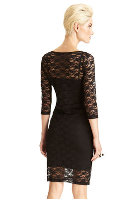 NWT CASUAL COUTURE by GREEN ENVELOPE BLACK LACE OVERLAY DRESS M | eBay