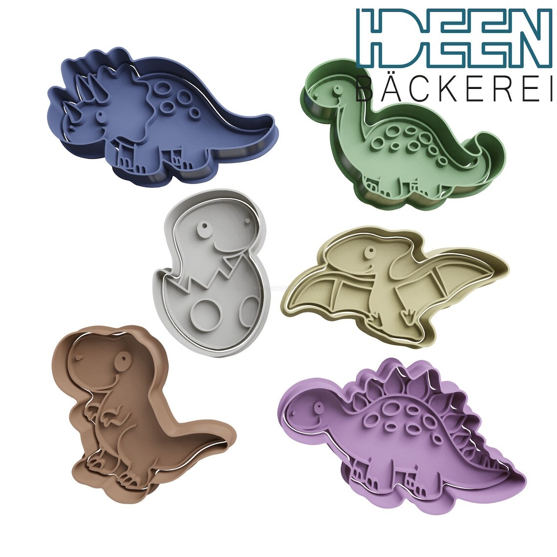 Günthart Dinosaurier Keksausstecher-Set – 5-teilig Aus Edelstahl (T-Rex, Triceratops, Stegosaurus…)
