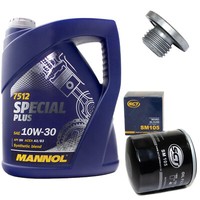 MotoröL Set 10W-30 5 Liter + ÖLfilter SM 105 + Schraube FüR Opel Omega Vectra