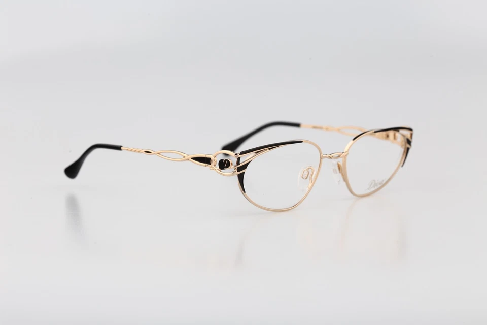 Diva 5062 2, Vintage 90s Negro y Dorado Ojo de Gato Monturas Mujer Nuevo de Lote Antiguo Foto 3 de 4