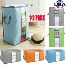 Anti Dust Large Storage Bag Clothes Quilt Blanket Storage Sort Home Organizer US