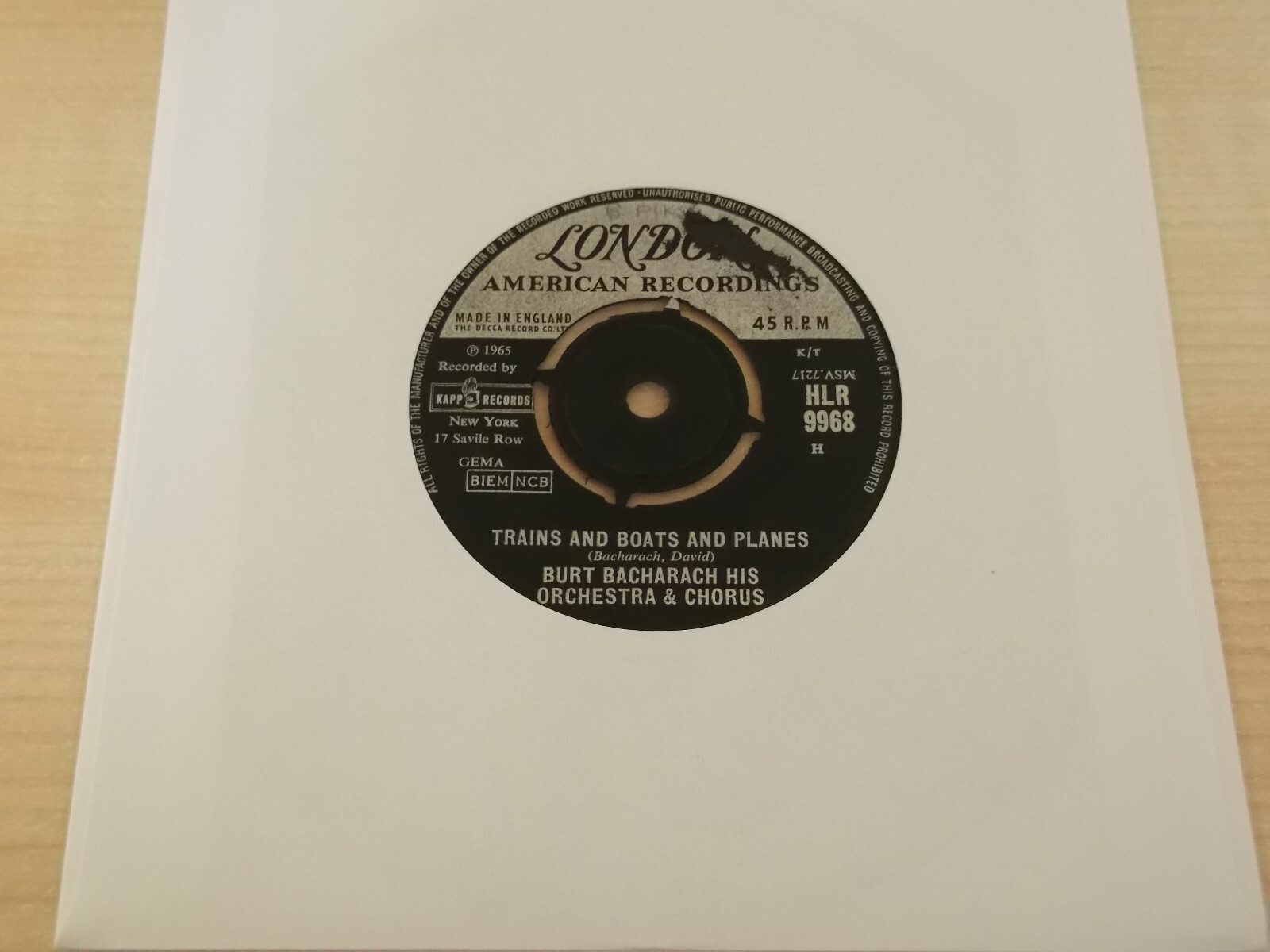 Burt Bacharach Trains and Boats and Planes 7" Hit Record eBay