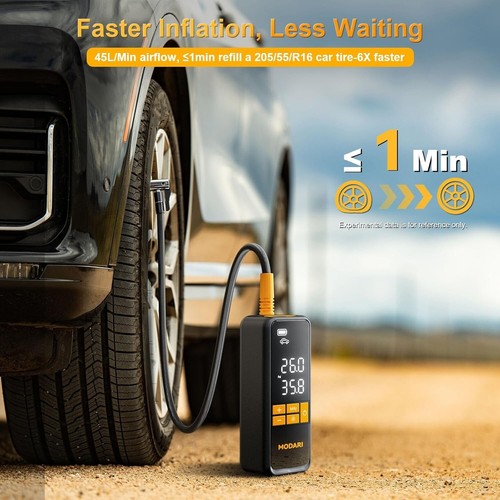 Fast & Efficient Tire Inflator with Magnetic Storage - Perfect for Cars and SUVs - Picture 4 of 9
