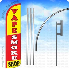 VAPE SMOKE SHOP - Windless Swooper Flag 15' KIT Feather Banner Sign - rz