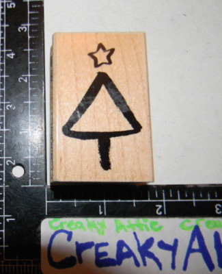 STAR TREE CHRISTMAS TRIANGLE RUBBER STAMP PENNY BLACK 2768E