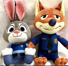 Disney Zootopia Police Academy Nick Wilde Judy Hopps M Peluche Muñeco Conjunto De 2 Nuevo