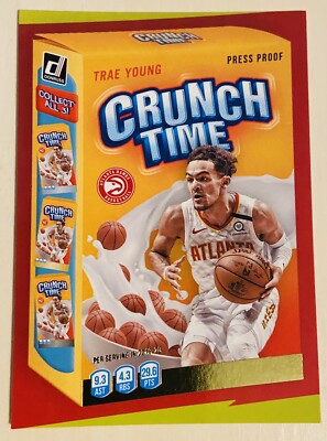 Trae Young 2020-21 Donruss Crunch Time Insert Gold Press Proof, ATL Hawks    