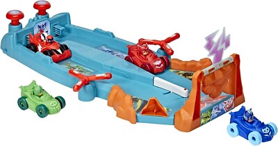 PJ Masks Smash And Zoom Racetrack Playset – 22-Inch Raceway With 4 Cars & Dual Launchers For Kids 3+