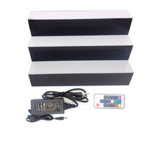 Liquor Bottle Display Shelf 24" 3 Tier 7 Color LED Lighted Back Bar Décor