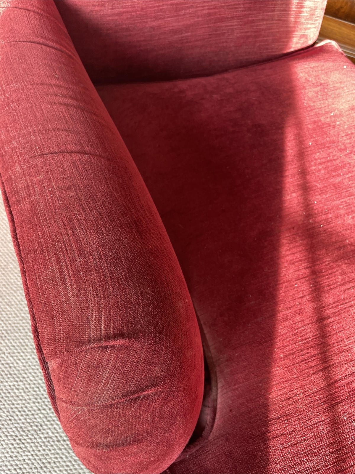 Laura Ashley Gloucester Cranberry Red Velvet Chaise Longue Rrp £1150 eBay