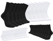 Womens Sports Socks Cotton Rich Cushioned Everyday Crew Sock UK Size 6-11