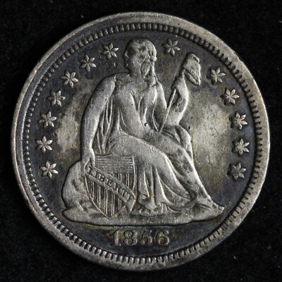 1856 Small Date Seated Liberty Silver Dime XF E270 DXML