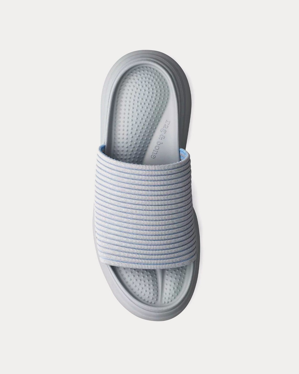 rag & bone Brixley Knit Grey Blue Slide Flatform Sandals 11