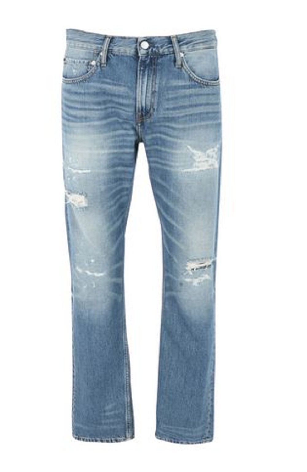 Calvin Klein Jeans CKJ 026 Мужские зауженные потертые джинсы облегченной стирки 31X32 13990₽