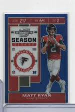 Matt Ryan Falcons 22/99 Season Ticket 77 Panini 2019 110620MLCD