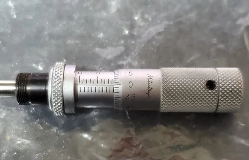 Mitutoyo 10mm Range .01mm Grad Plain Micrometer Head #89835 w/lock made in Japan