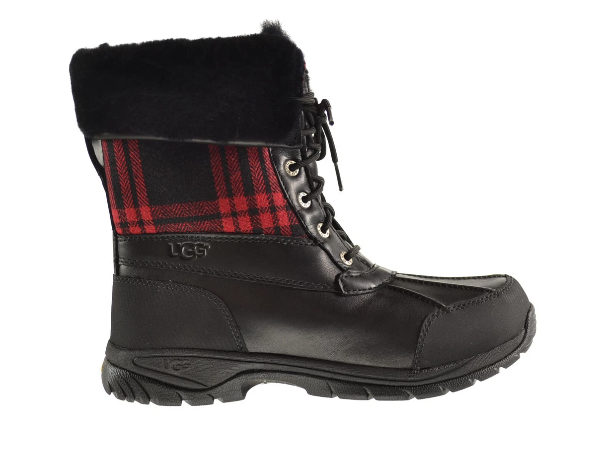 Ugg Butte Plaid Men s Boots Black Red 3251m