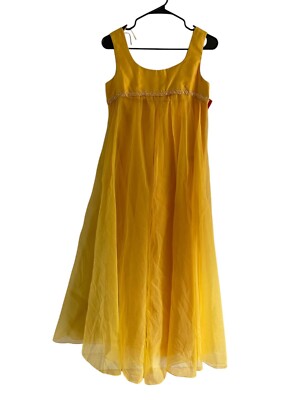 Vintage Yellow 60s 70s Party Prom Dress DEADSTOCK