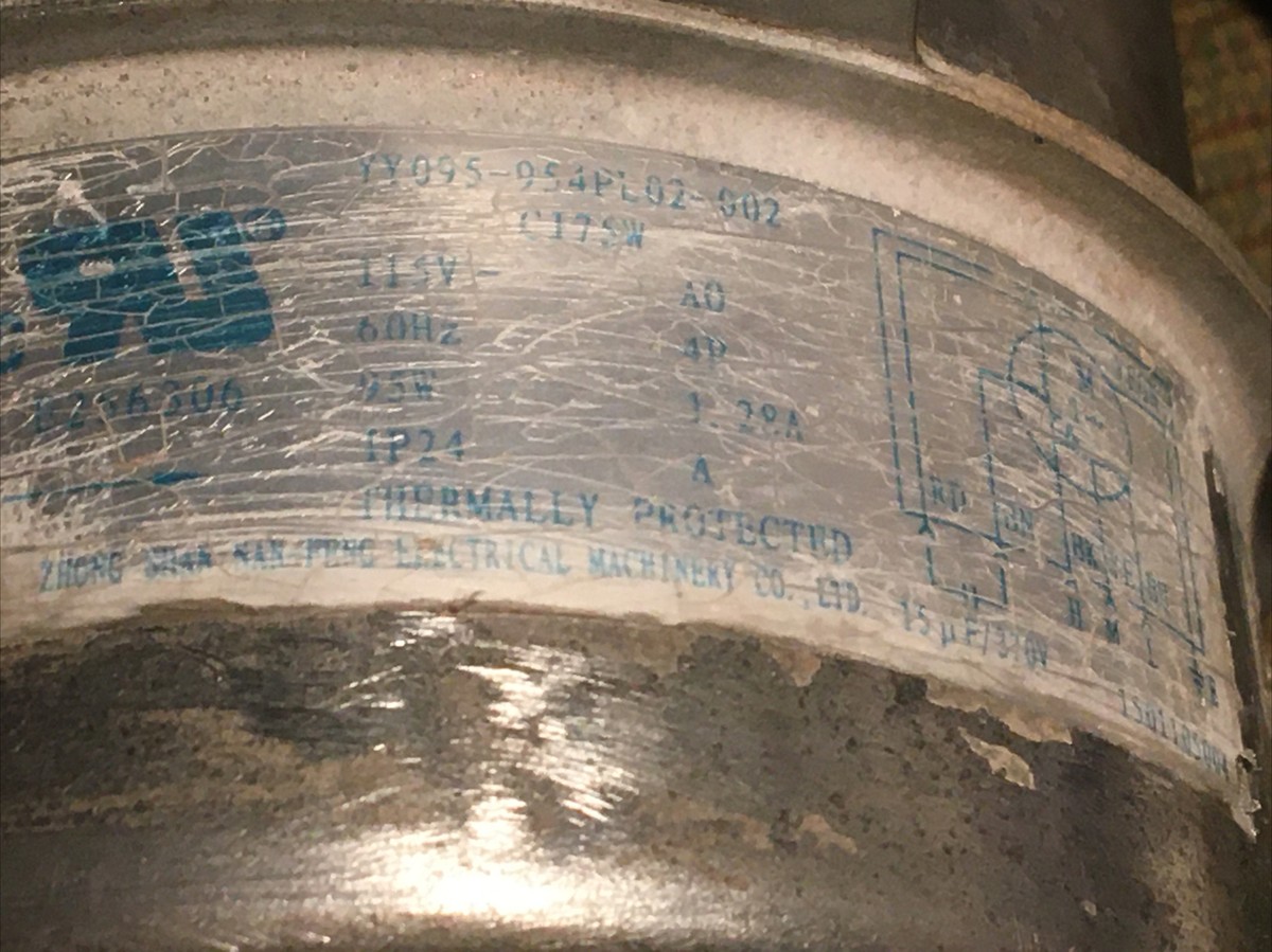 GE YY095-954PL02-002 C175W 115V 60Hz AO 4P 95W 1.28A IP24 A Motor  