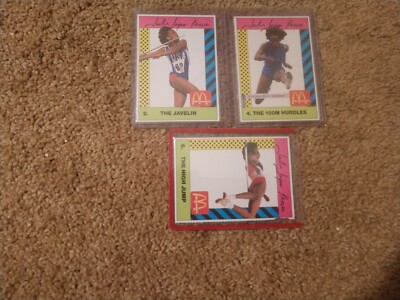 1991 McDonald's Jackie Joyner-Kersee (x3) Card Javelin, 100M Hurdle, High Jump