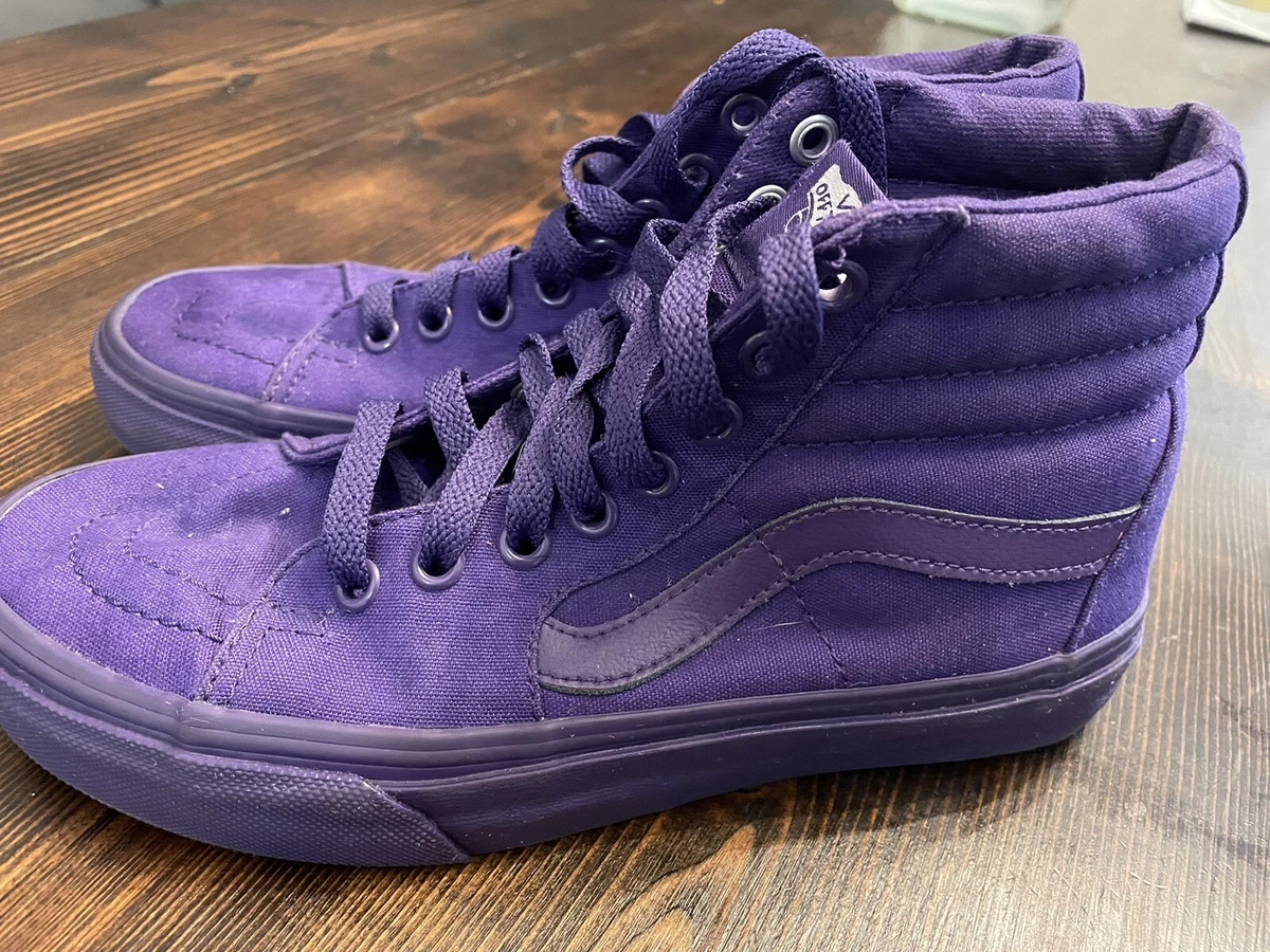 Vans Sk8 Hi ALL OVER PURPLE GRAPE Canvas Hi Top Skate Shoes Men