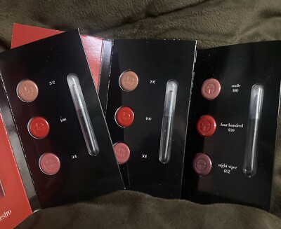 3 X Giorgio Armani Lip Maestro Intense Velvet Color Sample 3 Shades EACH CARD