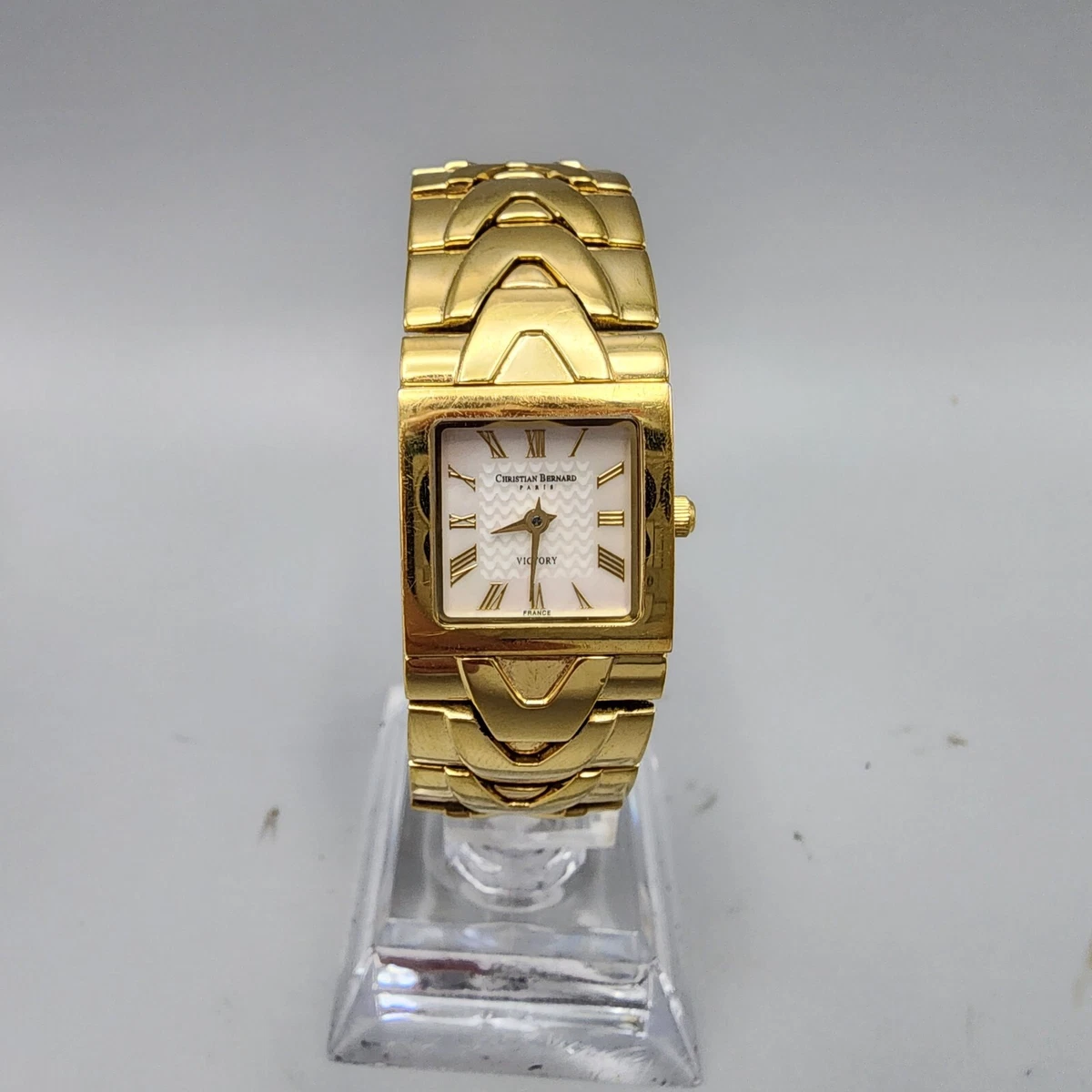 Christian Bernard Victory Watch Women 18K Gold Plate MOP Dial 50M