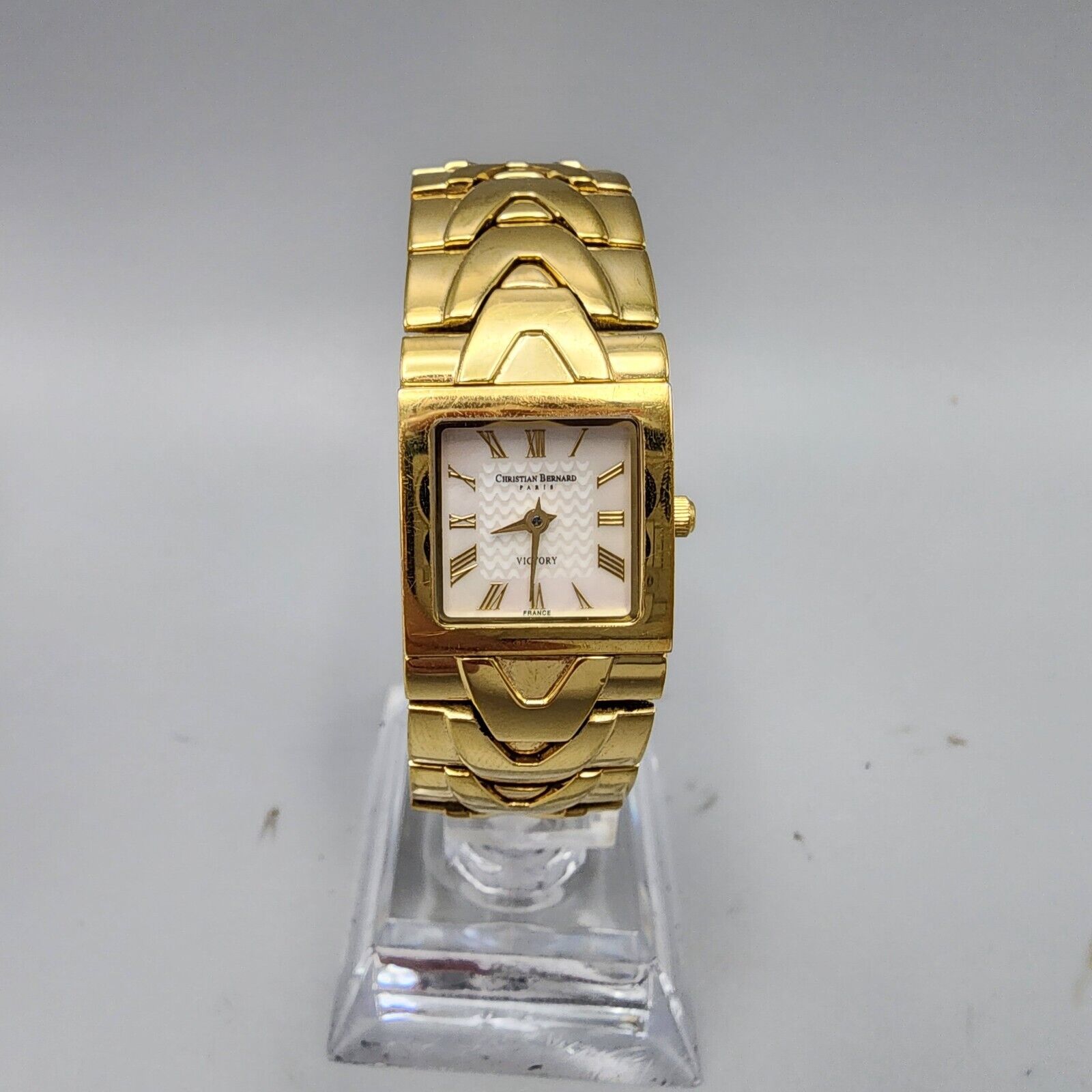 Christian Bernard Victory Watch Women 18K Gold Plate MOP Dial 