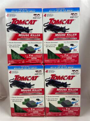 4 PACK Tomcat Mouse Killer Disposable Station Indoor Use 1 Station + 4 Refills