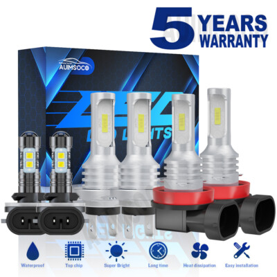 For Hyundai Elantra Sedan 4-Door 2014-2016 CSP LED Headlight Fog Light Bulbs Kit