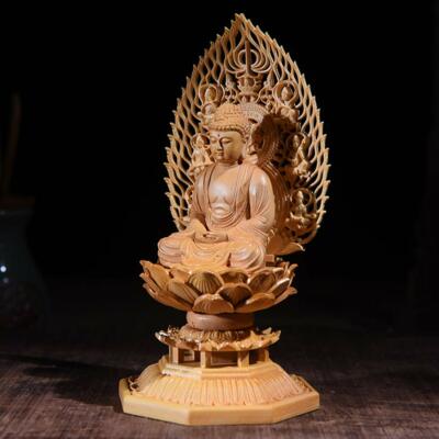 Japanese Buddhist Statue Wooden Shaka Nyorai Buddha wooden