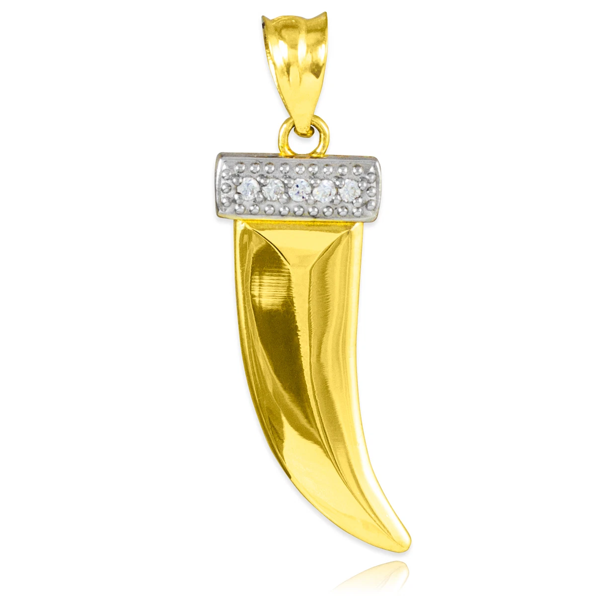 Gold chain with tiger best sale teeth