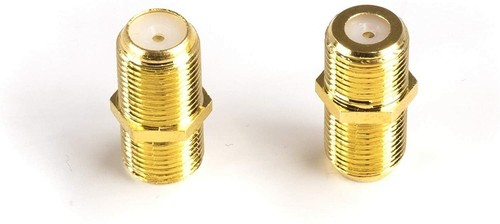 Adaptador de extensión de cable coaxial - Paquete de 100 - TV por cable satelital dorado F-Pin - Imagen 2 de 9