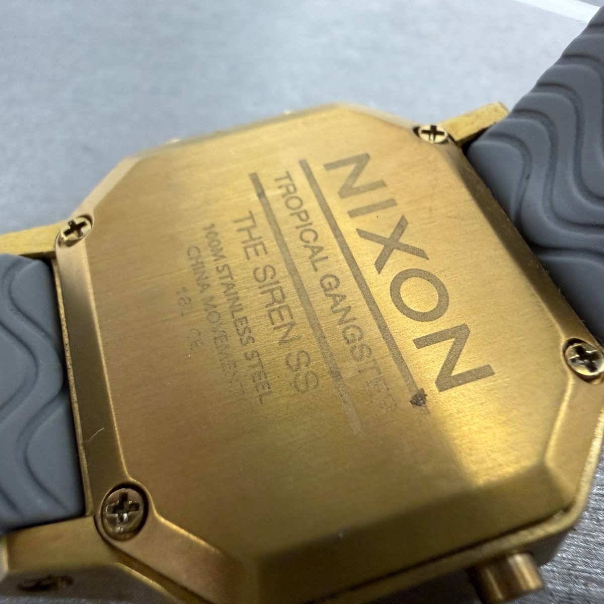 Nixon Siren SS Digital Watch Women 37mm Gold Tone Chrono Octagon 
