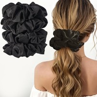 (4 StüCk) Lolalet GroßE Haargummis Seide Scrunchies Satin FüR Damen, Haargummi W
