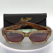 Maui Jim Kenui Light Tan Clear Polarized Rose Lens Sunglasses MJ0642S