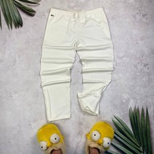 Vintage Lacoste France White Track Pants Men  s L   Rare 80s Zip Hem Joggers