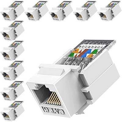 Greluma 10x RJ45 Keystone Jack Cat6 werkzeuglos für Wanddose Patchpanel