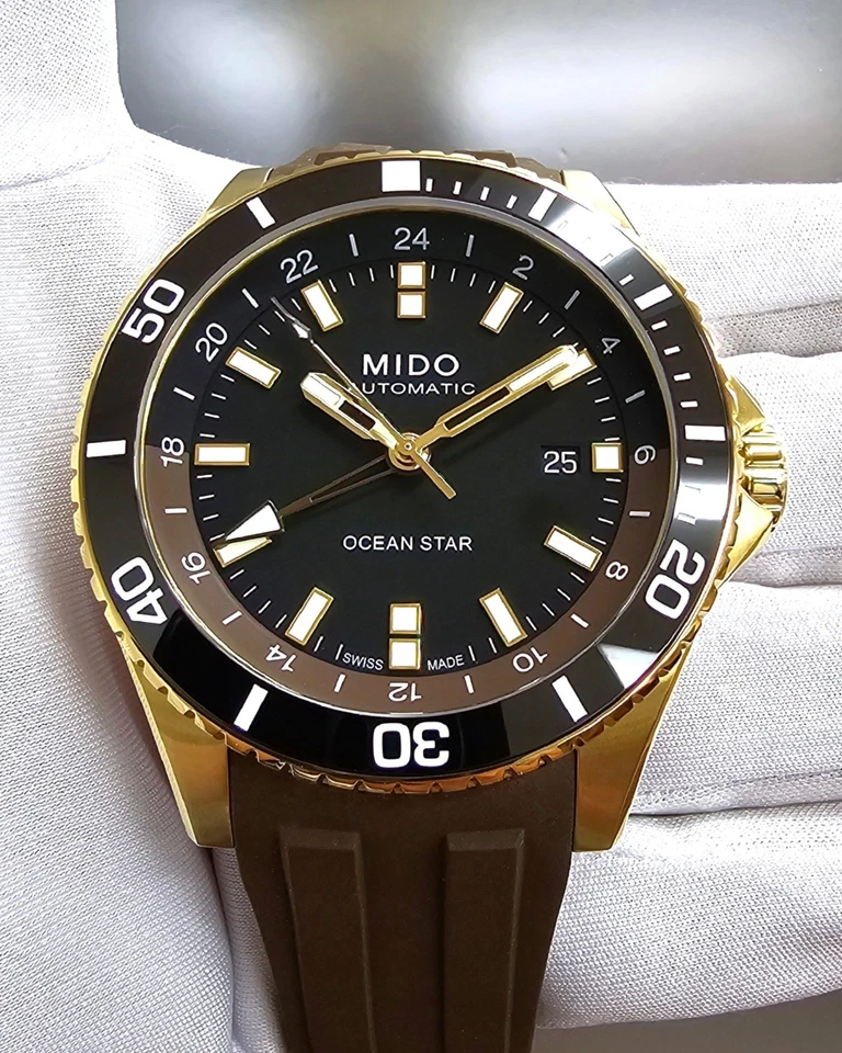 Reloj para hombre MIDO Ocean Star GMT automático 44 mm esfera negra goma M026.629.37.291.00 Foto 2 de 4