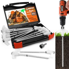 12 Pack Tent Stakes Heavy Duty - 8" Ground Anchors Screw in - Camping Stakes ...