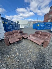 3 + 2 Seater Recliner Brown Sofa set GOOD CONDITION DELIVERY AVAILABLE🚚