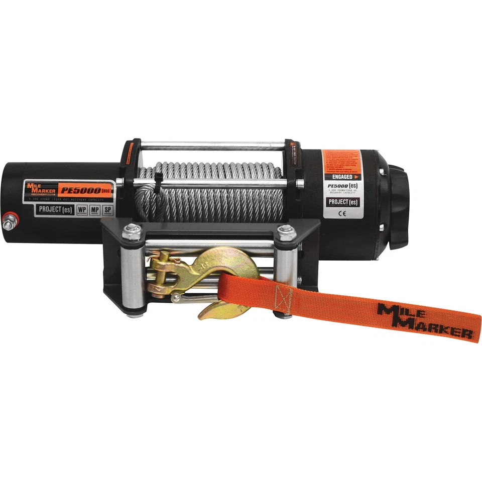 Cabrestante eléctrico UTV de 12 voltios con marcador de millas, 5000 lb. Capacidad, 1/4 pulgada. x Foto 3 de 4