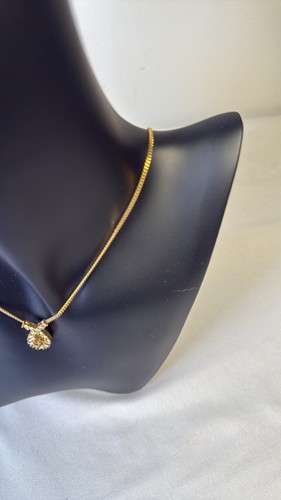 Christian Dior Necklace CD Logo Rhinestone Pendant, Gold Chain Authentic - Picture 6 of 11