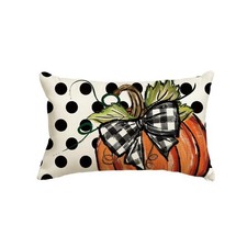 AVOIN colorlife Fall Polka Dot Pumpkin Throw Pillow Cover 12x20 Inch, Seasonal