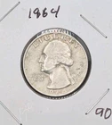 1964-P Philadelphia Mint Silver Washington Quarter Coin 90% Silver