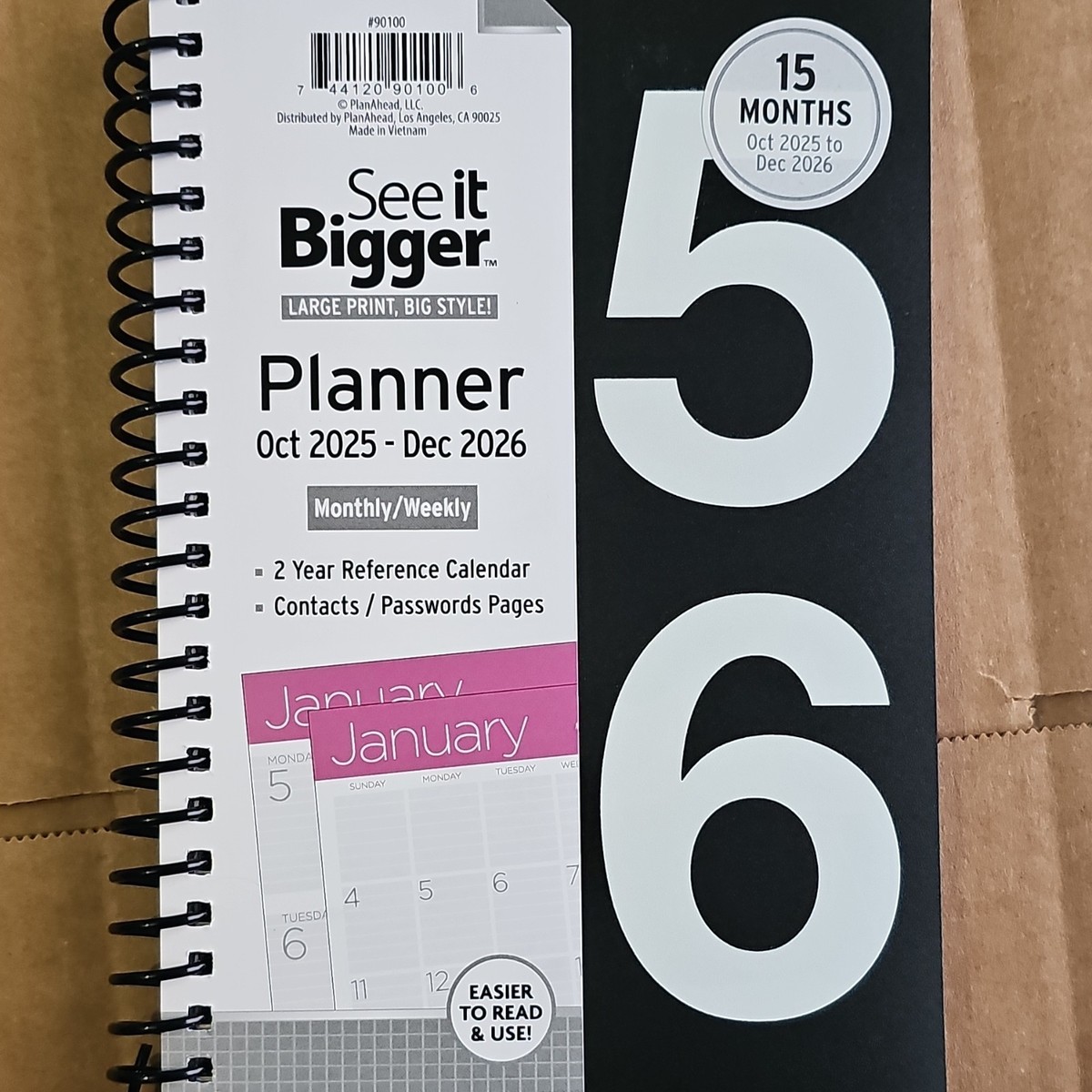 See it Bigger 2026 Weekly & Monthly Planner Large Print Spiral