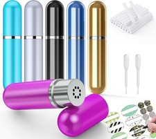 6 Pack Refillable Aluminum Nasal Inhalers for Essential Oil Aromatherapy