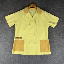 Vintage Sony Employee Shirt Men’s Medium Yellow 70s 60s Button Up True Vintage