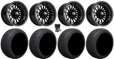 GTW Boost 14" Golf Wheels Black 205x30 Cruze Tires E-Z-GO & Club Car